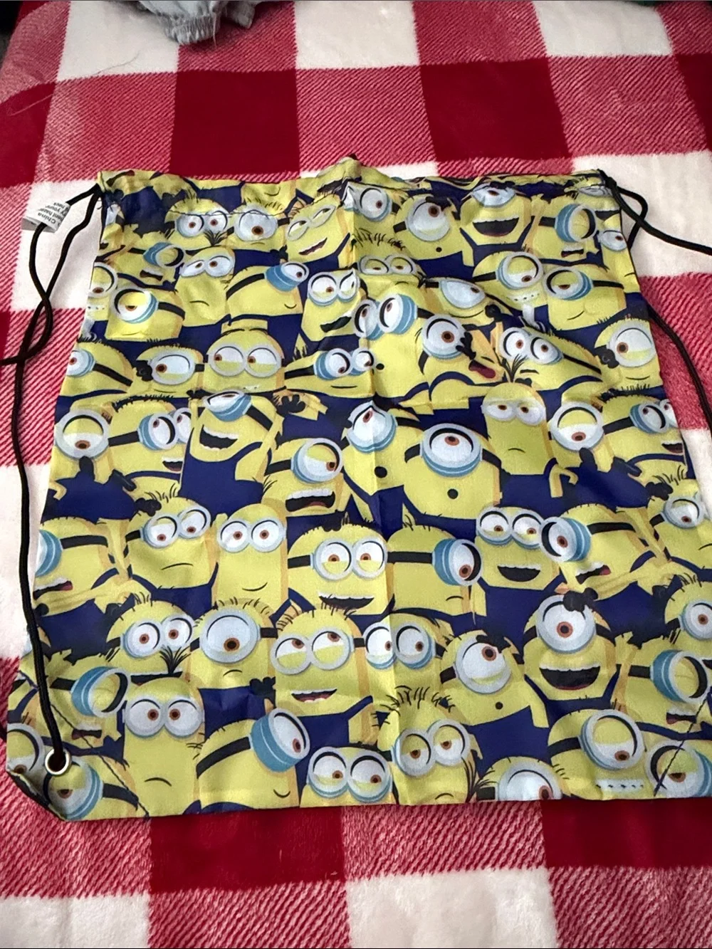 Kids Yellow Minions Swim Drawstring Bag